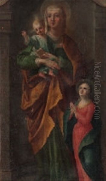 Madonna Mit Kind (right Part Of An Altar Piece) Oil Painting by Johann Melchior Wyrsch