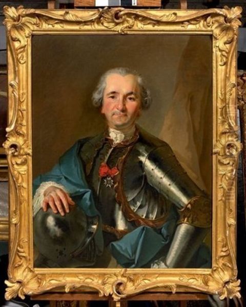 Portrait D'un Membre De La Famille Murinais En Armure, Portant La Croix De L'ordre De Saint Louis Oil Painting by Johann Melchior Wyrsch