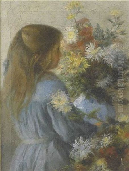 Jeune Fille Au Vase De Fleurs by Juliette Wystman