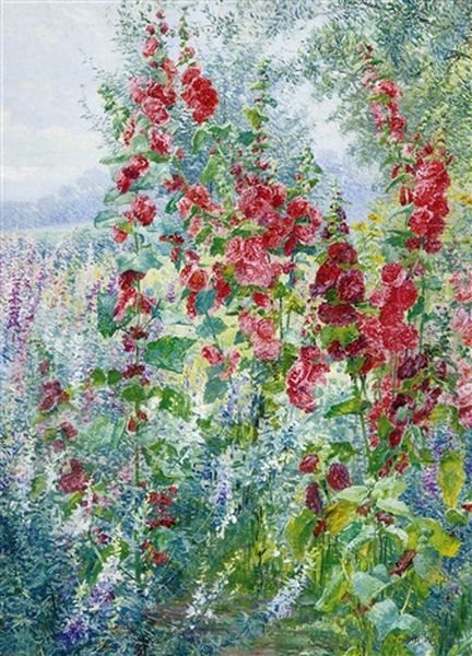 Roses Tremieres Oil Painting by Juliette Wytsman