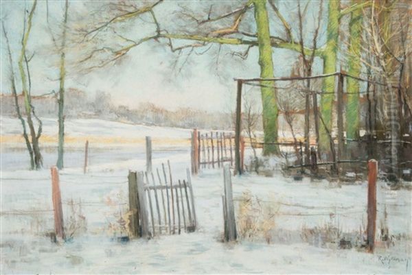 Winter In Brabant Oil Painting by Rodolphe Paul Wytsman