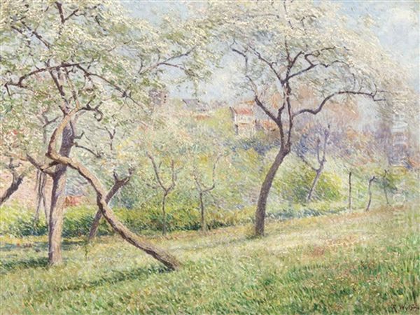 Orchard At Linkebeek Oil Painting by Rodolphe Paul Wytsman