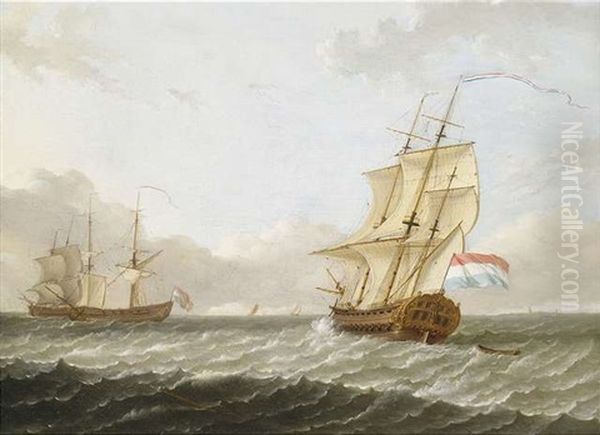 Segelschiffe Auf Hoher See Oil Painting by Frans Xaverius Xavery