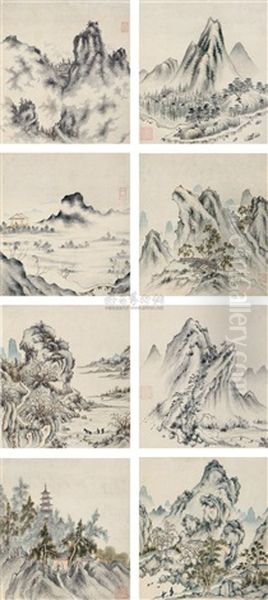 Landscape (8 Works) Oil Painting by  Xiao Yuncong