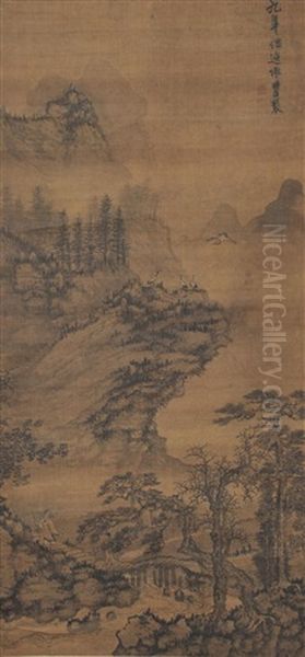 Landscape Painting By Xie Shichen (1488-?) Oil Painting by  Xie Shichen