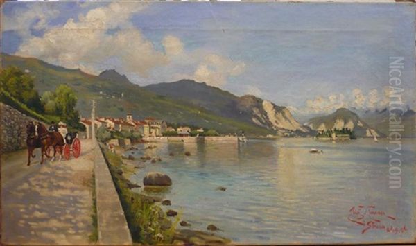 Le Lac De Stresa Oil Painting by Ettore Ximenes