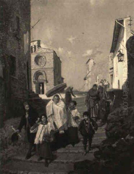 The Easter Procession Oil Painting by Ettore Ximenes