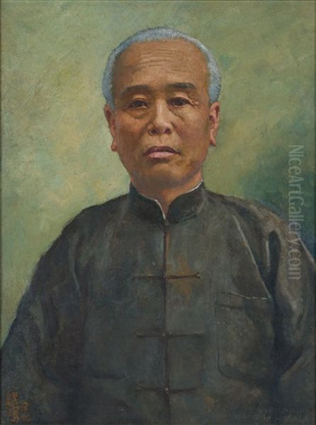 Portrait Of Mr. Lim Yourui Oil Painting by  Xu Beihong