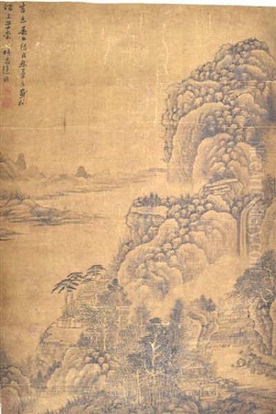 Scroll Painting Of Landscape, Xu Fang (1622-1694) Oil Painting by  Xu Fang