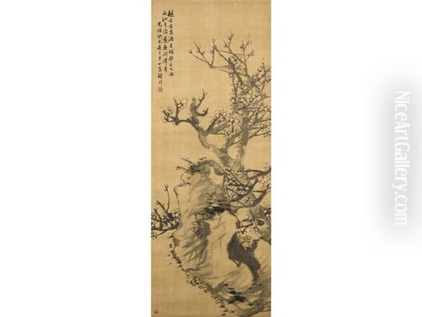 Ink Prunus Oil Painting by  Xu Xiang