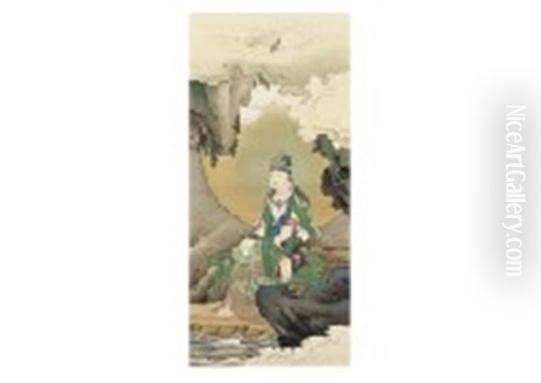 Kannon Oil Painting by  Yagioka Shunzan