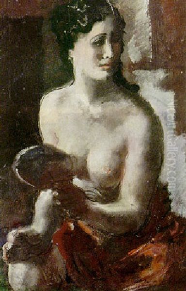 Nude With Red Drapery by Vasili Nikolaevich Yakovlev