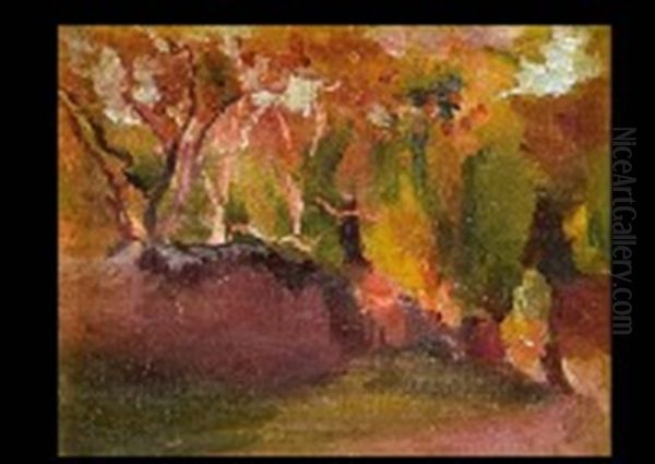 Nara Park Oil Painting by Kanae Yamamoto