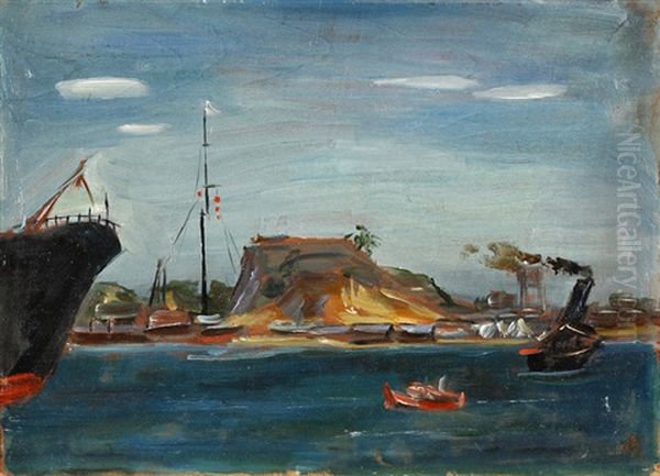 Port Oil Painting by Kanae Yamamoto