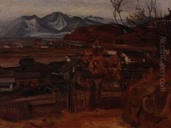 View Of Shinshu, Kamiyamada Oil Painting by Kanae Yamamoto