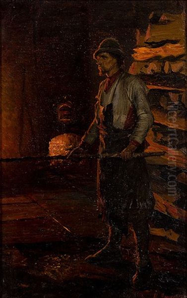 By The Burning Oven by Nikolai Alexandrovich Yaroshenko