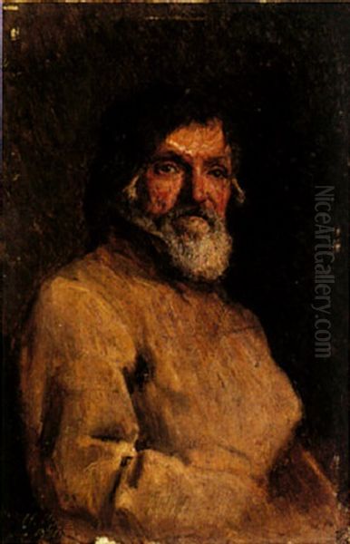 Portrait Of A Bearded Peasant Oil Painting by Nikolai Alexandrovich Yaroshenko