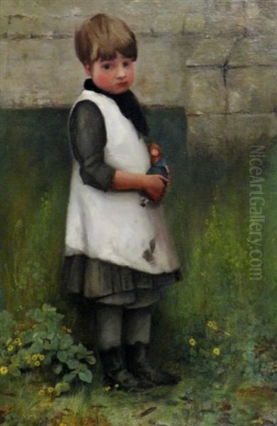 Her Favorite Doll Oil Painting by Caroline Burland Yates