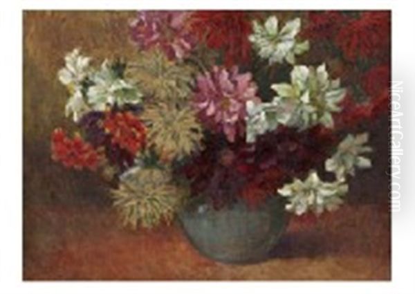 Flower Oil Painting by Chiyoji Yazaki