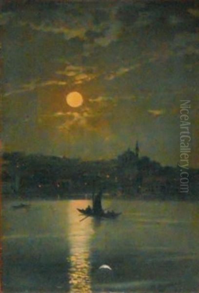 Vue D'istanbul (+ Nature Morte; Verso) Oil Painting by Garabet Yazmaciyan