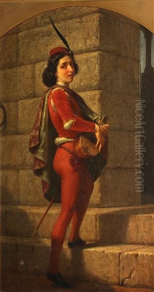 Or Long-hair'd Page In Crimson Clad Oil Painting by William Frederick Yeames