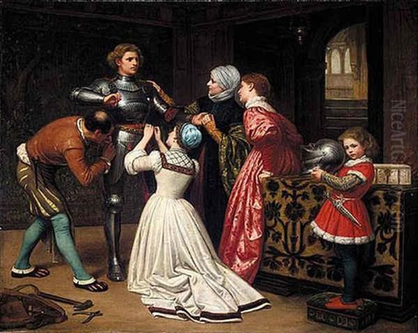 The Arming Of The Young Knight, God Speed Thee, Then, My Own Brave Boy by William Frederick Yeames