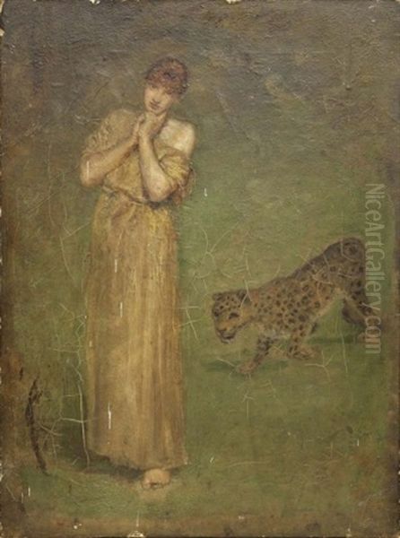 Lady And A Panther Oil Painting by John Butler Yeats