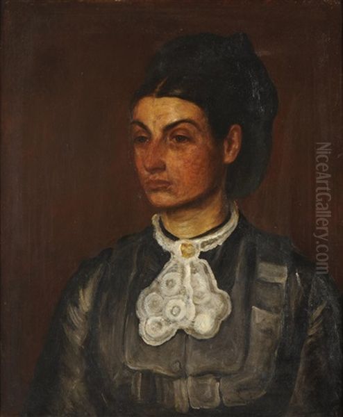 Portrait Of Mrs Gracie Yeats (mrs Matthew Yeats), Head And Shoulders Oil Painting by John Butler Yeats