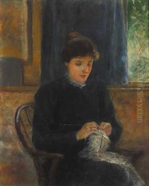 Portrait Of Lily Yeats At Bedford Park, London Oil Painting by John Butler Yeats