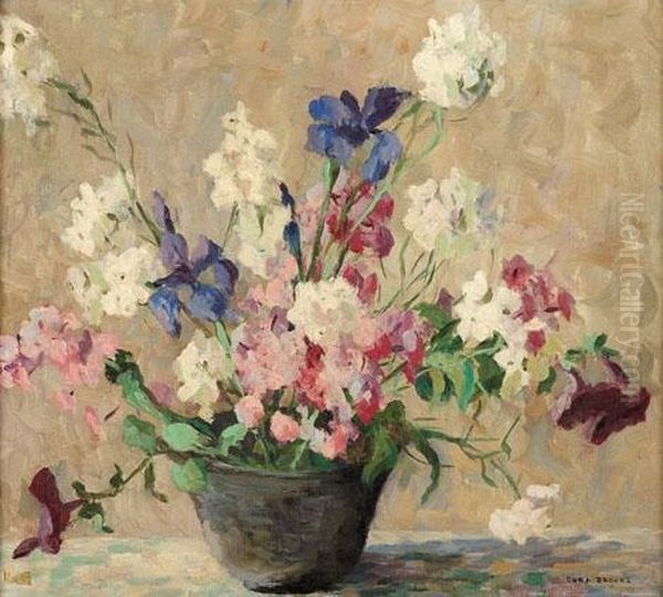 A Bowl Of Posies Oil Painting by Cora Smalley Brooks