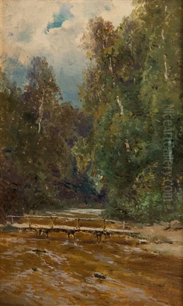 The Woodland River Oil Painting by Aleksandr Semionovich Yegornov