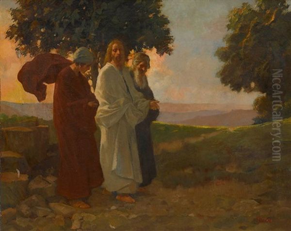 Der Gang Nach Emmaus Oil Painting by Rudolf Yelin