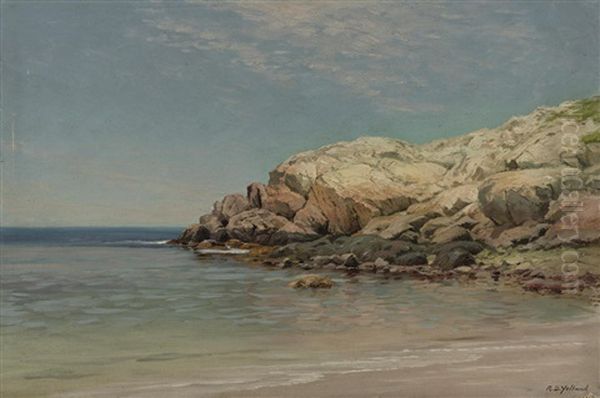 Coastal Rocks Oil Painting by Raymond Dabb Yelland