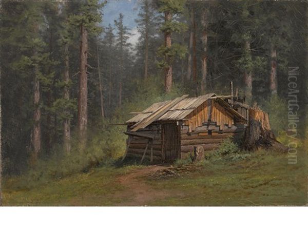 Charcoal Burner's Cabin Oil Painting by Raymond Dabb Yelland