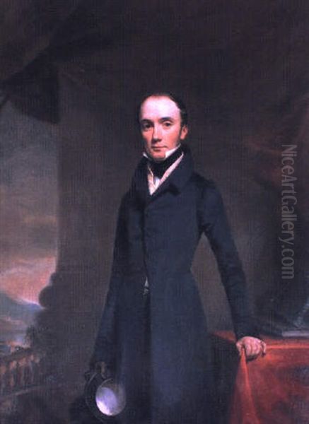 Portrait Of George Buchanan Jr. By A Draped Table Oil Painting by William Yellowlees