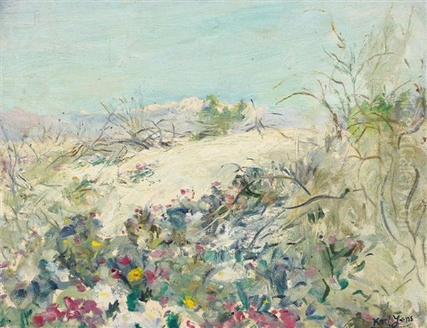 High Noon In The California Desert, 1937 Oil Painting by Karl Yens