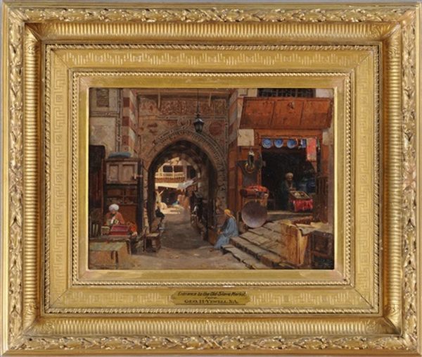 Entrance To The Old Slave Market, Cairo Oil Painting by George Henry Yewell