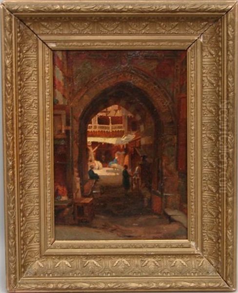 Arab Market Scene Oil Painting by George Henry Yewell