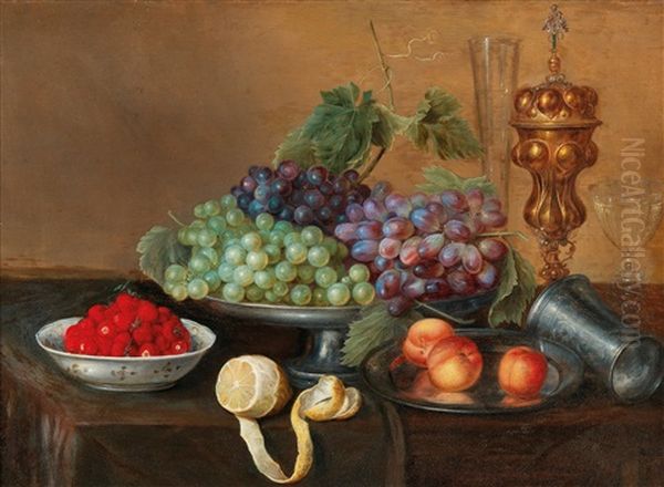 A Still Life Of Fruit Oil Painting by Frans Ykens