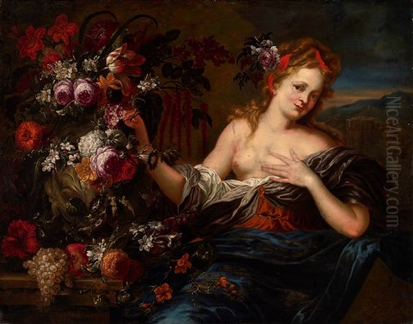 Flora - An Allegory Of Spring Oil Painting by Pieter Abrahamsz Ykens