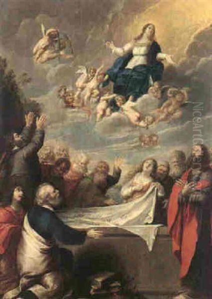 The Assumption Of The Virgin Oil Painting by Pieter Abrahamsz Ykens