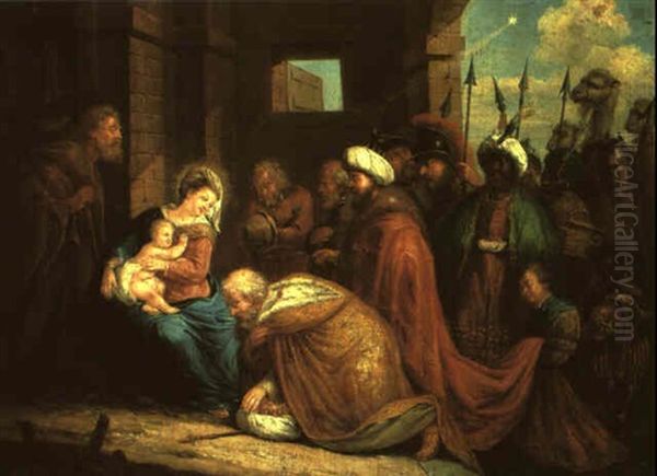 The Adoration Of The Magi Oil Painting by Pieter Abrahamsz Ykens