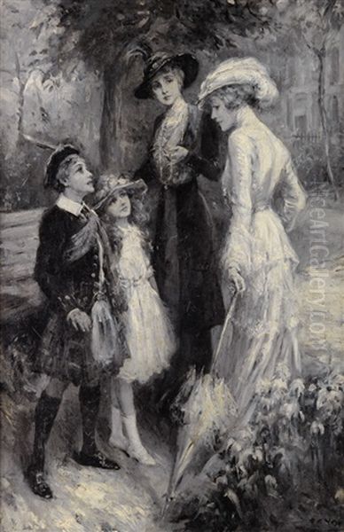 Donald Took A Quick Step Forward. `are You Her Mother?' He Asked Eagerly Oil Painting by Frederick Coffay Yohn