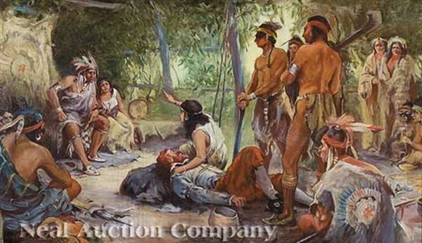 Pocahontas Oil Painting by Frederick Coffay Yohn