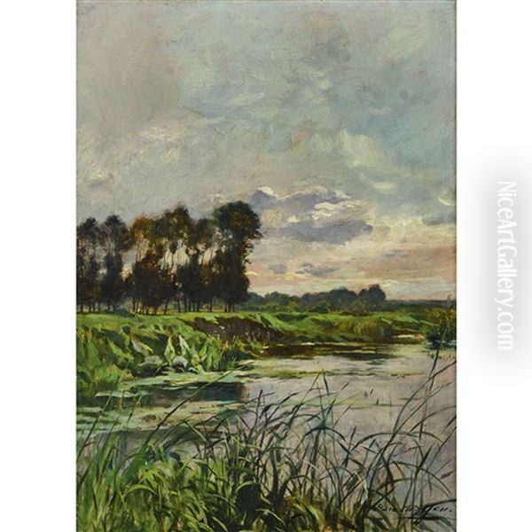 Bords De La Somme Oil Painting by Edmond Charles Joseph Yon