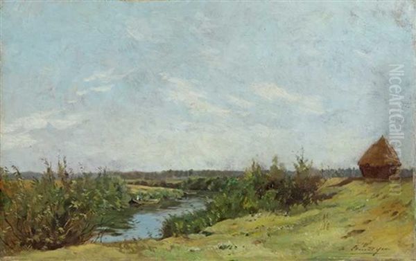 Meule Au Bord De La Riviere Oil Painting by Edmond Charles Joseph Yon