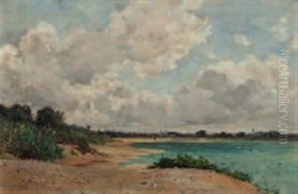 Uferlandschaft Mit Moven Oil Painting by Edmond Charles Joseph Yon