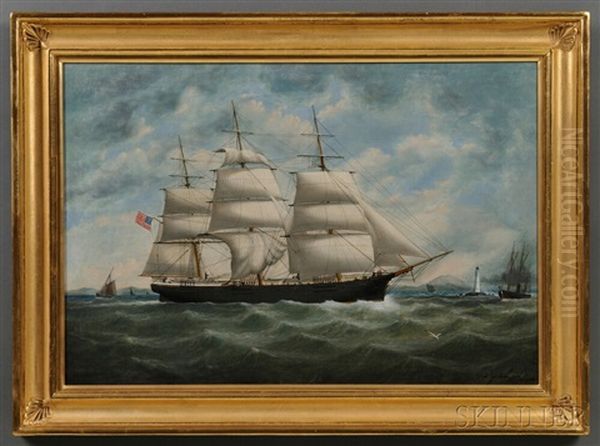 Portrait Of The American Ship Weston Merritt Off Liverpool Oil Painting by William Gay Yorke