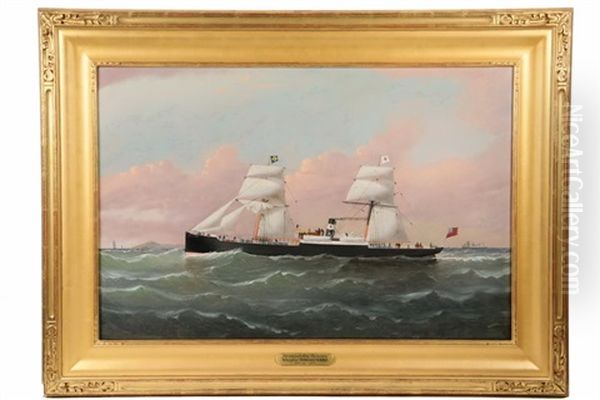 Steamsail Ship Theresina Oil Painting by William Howard Yorke