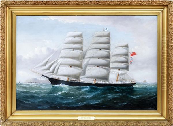 The Canadian Ship Monrovia Of New Brunswick Oil Painting by William Howard Yorke